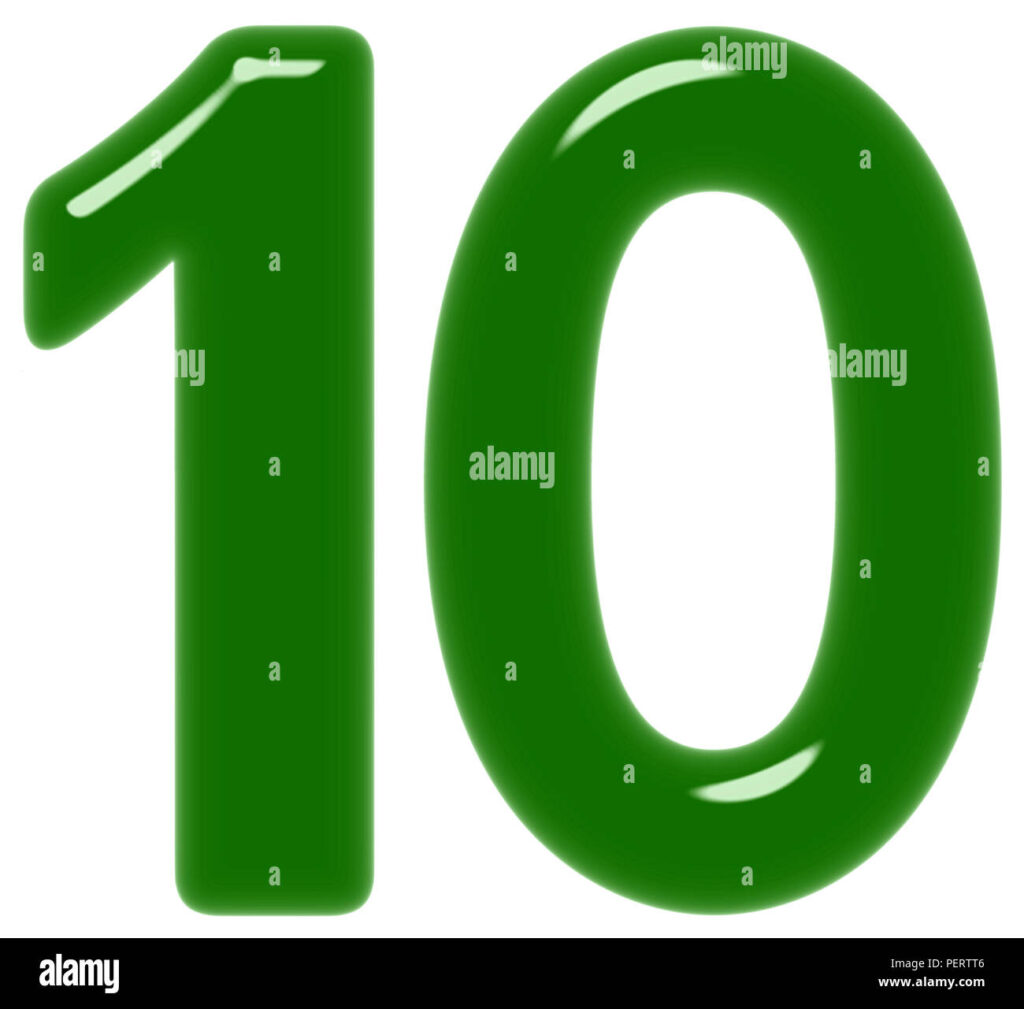 numeral 10 ten isolated on white background 3d render PERTT6