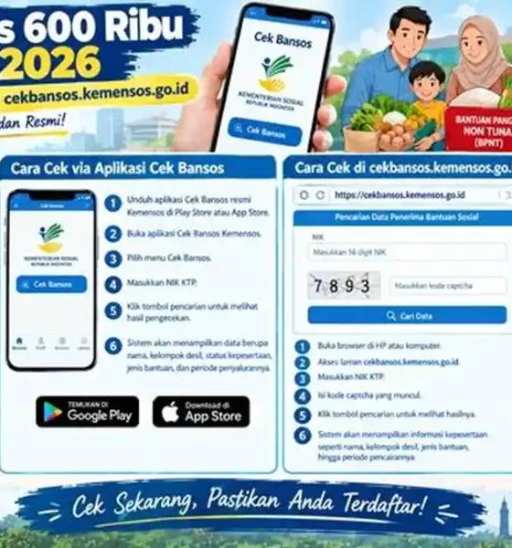 cek bantuan sosial 600 ribu oktober 2026 menggunak